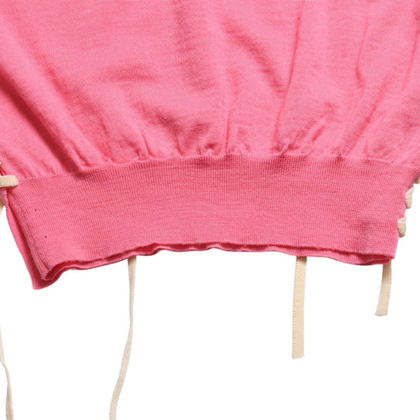Very Good Condition COMME des GARCONS Knit Vest GO-N003 AD2005 One Size Lace Up Wool Pink Used 4a009321