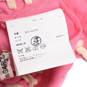 Very Good Condition COMME des GARCONS Knit Vest GO-N003 AD2005 One Size Lace Up Wool Pink Used 4a009321
