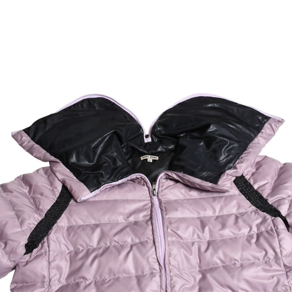 MIU MIU Short Sleeve Down Jacket Outer Purple Black Size S 42 Made in Italy Good Condition Used 4a009638