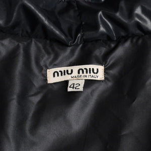 MIU MIU Short Sleeve Down Jacket Outer Purple Black Size S 42 Made in Italy Good Condition Used 4a009638
