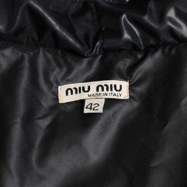 MIU MIU Short Sleeve Down Jacket Outer Purple Black Size S 42 Made in Italy Good Condition Used 4a009638