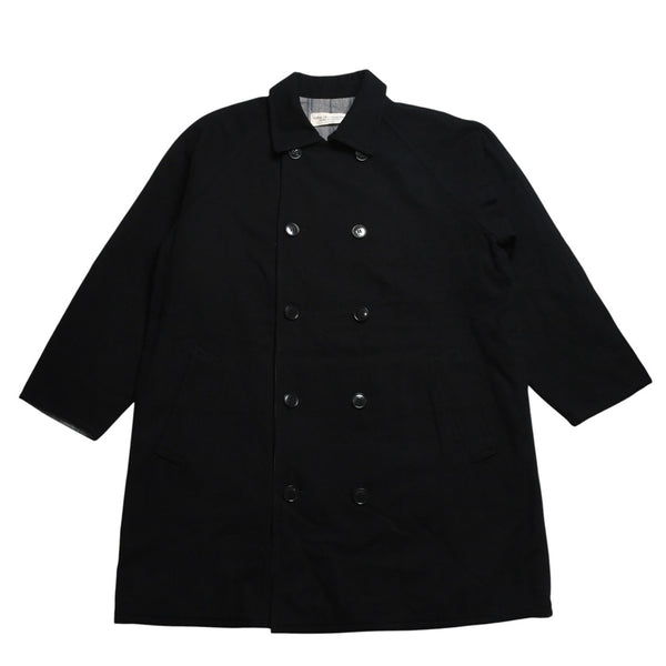 Very good condition COMME des GARCONS robe de chambre double-breasted coat SRC-080080 black used 4a009324