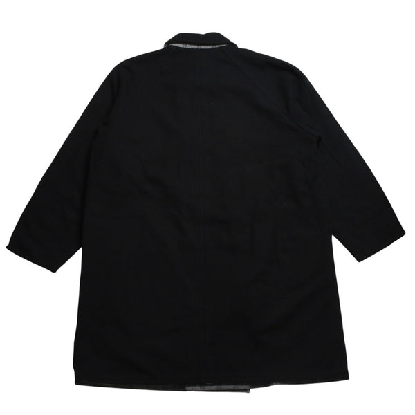 Very good condition COMME des GARCONS robe de chambre double-breasted coat SRC-080080 black used 4a009324