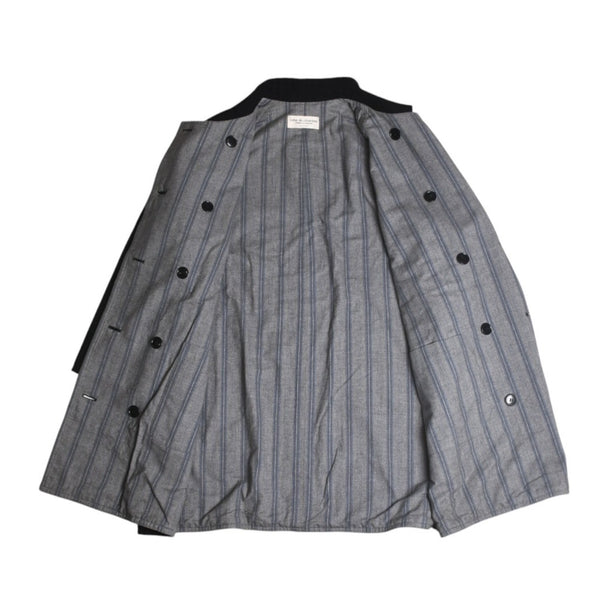 Very good condition COMME des GARCONS robe de chambre double-breasted coat SRC-080080 black used 4a009324