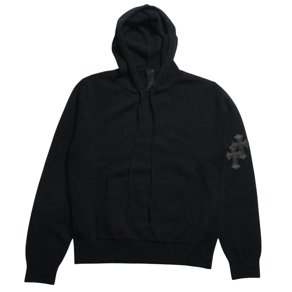 新品同様 CHROME HEARTS クロムハーツ SWTR U WAITING ROOM カシミヤ プルオーバーフーディー サイズXS クロスパッチ 3パッチ 中古 4a009390