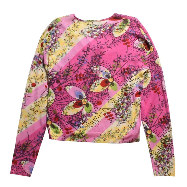 Christian Dior V-neck long sleeve cut and sew 3E13055101 Size 36 Pink Multicolor Galliano period Good used 4a009330