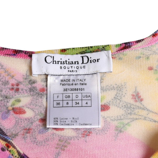 Christian Dior V-neck long sleeve cut and sew 3E13055101 Size 36 Pink Multicolor Galliano period Good used 4a009330
