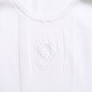 Like new CHANEL Coco Mark Logo Tank Top Sleeveless P80152K11643 White Silver Hardware Used 4a008659