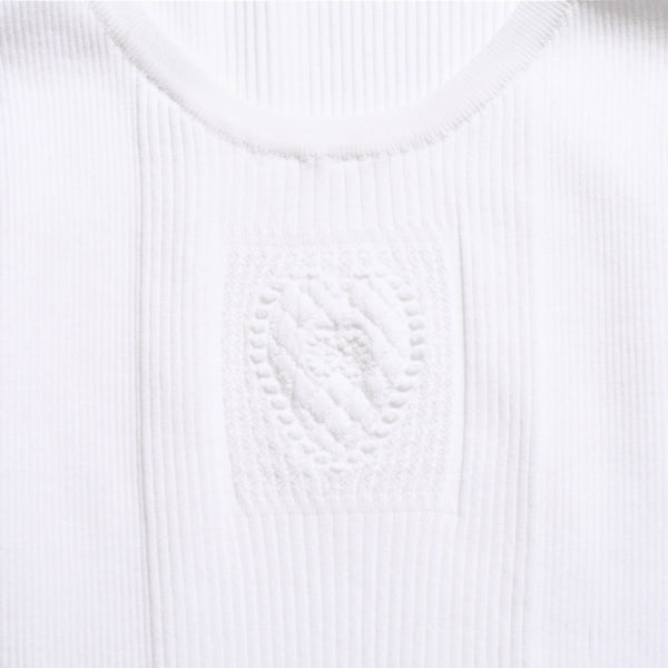 Like new CHANEL Coco Mark Logo Tank Top Sleeveless P80152K11643 White Silver Hardware Used 4a008659