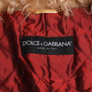 Extremely beautiful item DOLCE&GABBANA Dolce &amp; Gabbana Suede Vintage Boa Jacket, Polyester, Red, Size 11, Used, 4a009332
