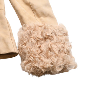 Extremely beautiful item DOLCE&GABBANA Dolce &amp; Gabbana Suede Vintage Boa Jacket, Polyester, Beige, Size 11, Used, 4a009331