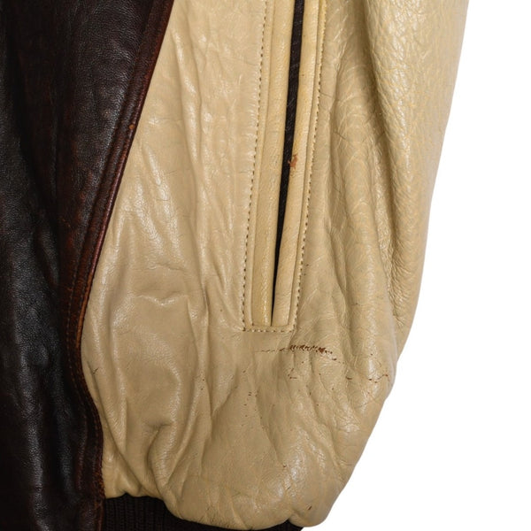Very Good Condition PELLE PELLE Marc Buchanan Jacket Leather Jacket Brown Beige Size 38 Used 4a009640