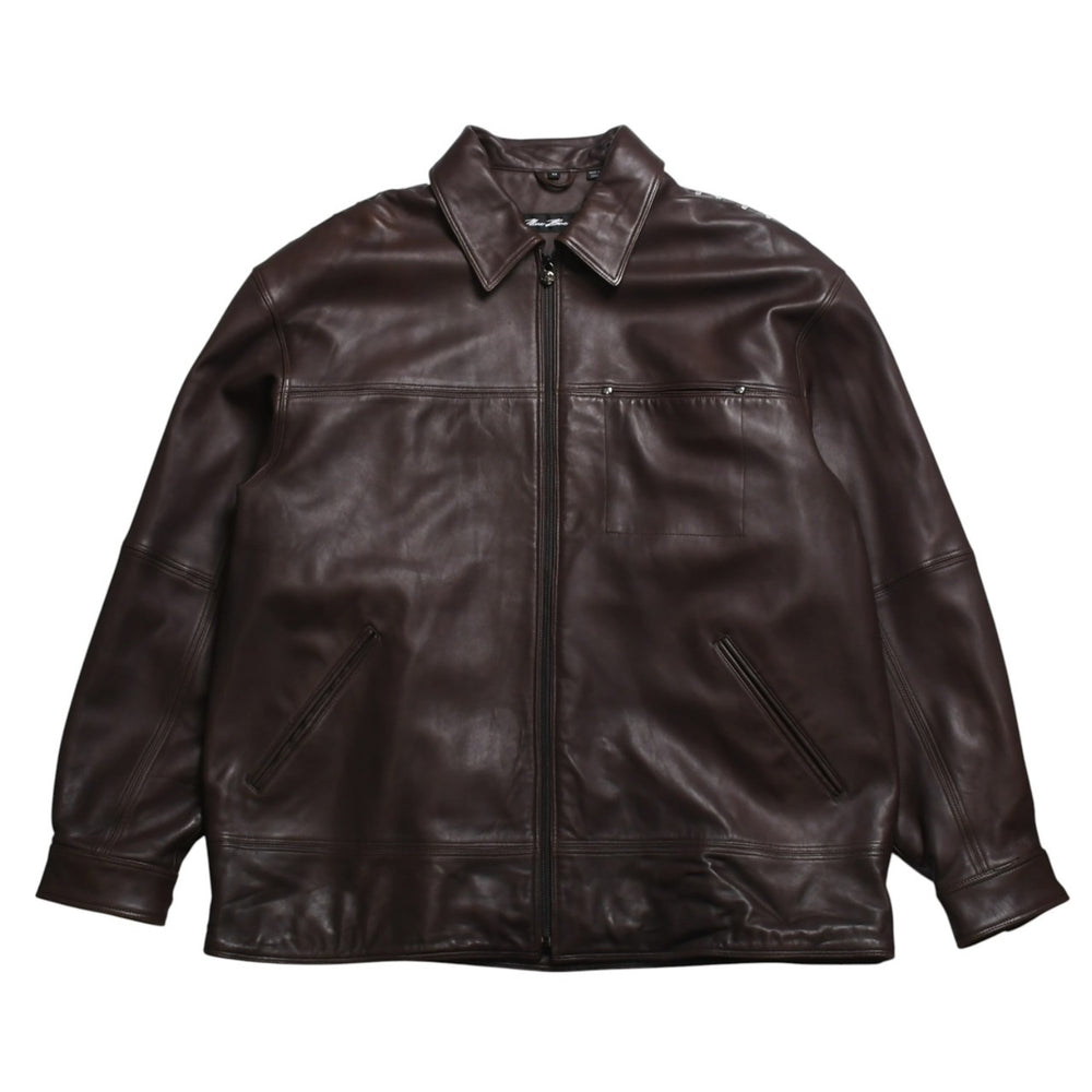 極美品 PELLE PELLE ペレペレ Marc Buchanan マークブキャナン レザージャケット ジャケット シルバー金具 サイズ48 ブラウン 中古 4a009641