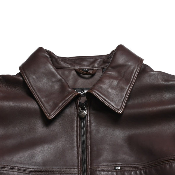 極美品 PELLE PELLE ペレペレ Marc Buchanan マークブキャナン レザージャケット ジャケット シルバー金具 サイズ48 ブラウン 中古 4a009641