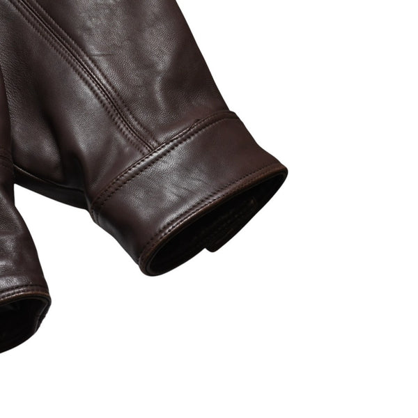 極美品 PELLE PELLE ペレペレ Marc Buchanan マークブキャナン レザージャケット ジャケット シルバー金具 サイズ48 ブラウン 中古 4a009641