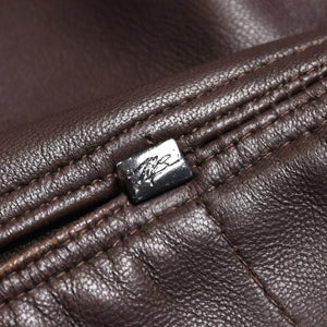 極美品 PELLE PELLE ペレペレ Marc Buchanan マークブキャナン レザージャケット ジャケット シルバー金具 サイズ48 ブラウン 中古 4a009641