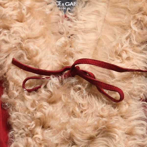 Extremely beautiful item DOLCE&GABBANA Dolce &amp; Gabbana Suede Vintage Boa Jacket, Polyester, Red, Size 11, Used, 4a009332