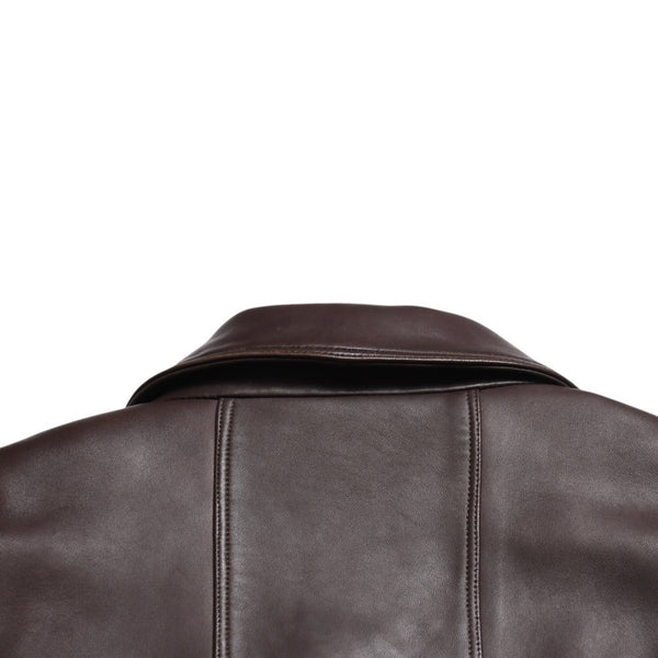 極美品 PELLE PELLE ペレペレ Marc Buchanan マークブキャナン レザージャケット ジャケット シルバー金具 サイズ48 ブラウン 中古 4a009641