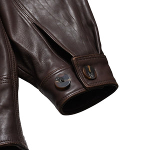 極美品 PELLE PELLE ペレペレ Marc Buchanan マークブキャナン レザージャケット ジャケット シルバー金具 サイズ48 ブラウン 中古 4a009641