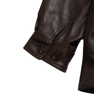 極美品 PELLE PELLE ペレペレ Marc Buchanan マークブキャナン レザージャケット ジャケット シルバー金具 サイズ48 ブラウン 中古 4a009641
