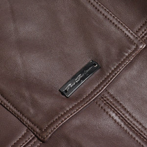 極美品 PELLE PELLE ペレペレ Marc Buchanan マークブキャナン レザージャケット ジャケット シルバー金具 サイズ48 ブラウン 中古 4a009641
