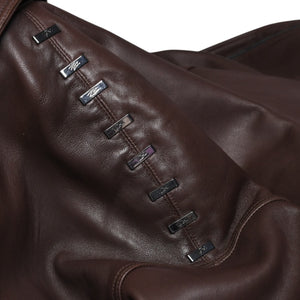 極美品 PELLE PELLE ペレペレ Marc Buchanan マークブキャナン レザージャケット ジャケット シルバー金具 サイズ48 ブラウン 中古 4a009641