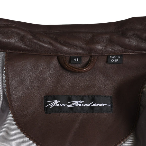 極美品 PELLE PELLE ペレペレ Marc Buchanan マークブキャナン レザージャケット ジャケット シルバー金具 サイズ48 ブラウン 中古 4a009641