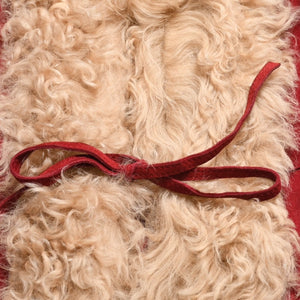 Extremely beautiful item DOLCE&GABBANA Dolce &amp; Gabbana Suede Vintage Boa Jacket, Polyester, Red, Size 11, Used, 4a009332