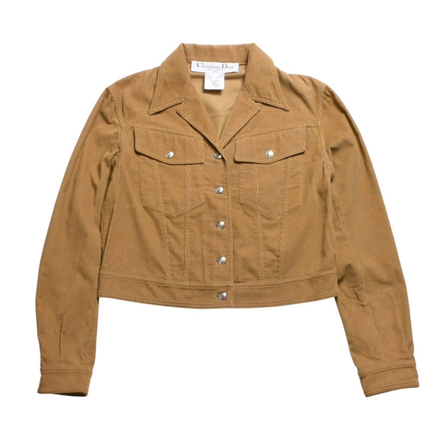 Very Good Condition Christian Dior Corduroy Jacket 2P12022096 Size 38 Brown Galliano Period Used 4a009334