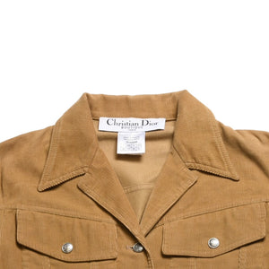 Very Good Condition Christian Dior Corduroy Jacket 2P12022096 Size 38 Brown Galliano Period Used 4a009334