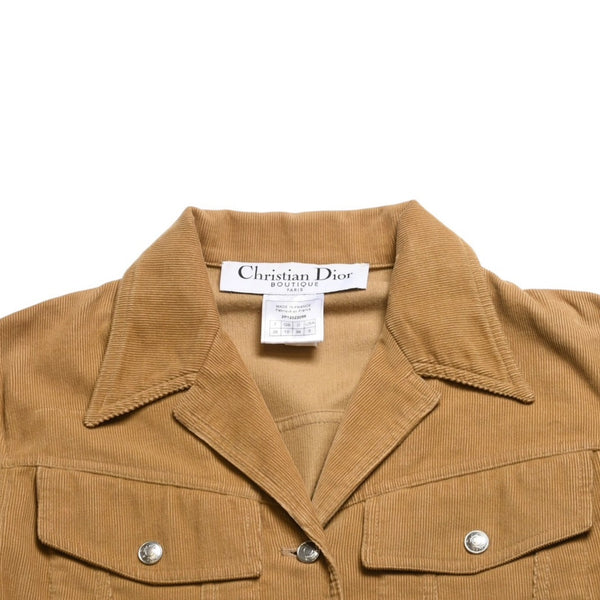 Very Good Condition Christian Dior Corduroy Jacket 2P12022096 Size 38 Brown Galliano Period Used 4a009334
