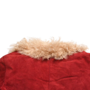 Extremely beautiful item DOLCE&GABBANA Dolce &amp; Gabbana Suede Vintage Boa Jacket, Polyester, Red, Size 11, Used, 4a009332
