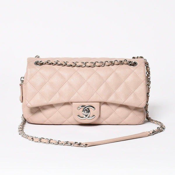 Very good condition CHANEL Matelasse 25 chain shoulder bag caviar skin pink 20s silver hardware used 4a009344
