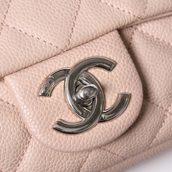 Very good condition CHANEL Matelasse 25 chain shoulder bag caviar skin pink 20s silver hardware used 4a009344