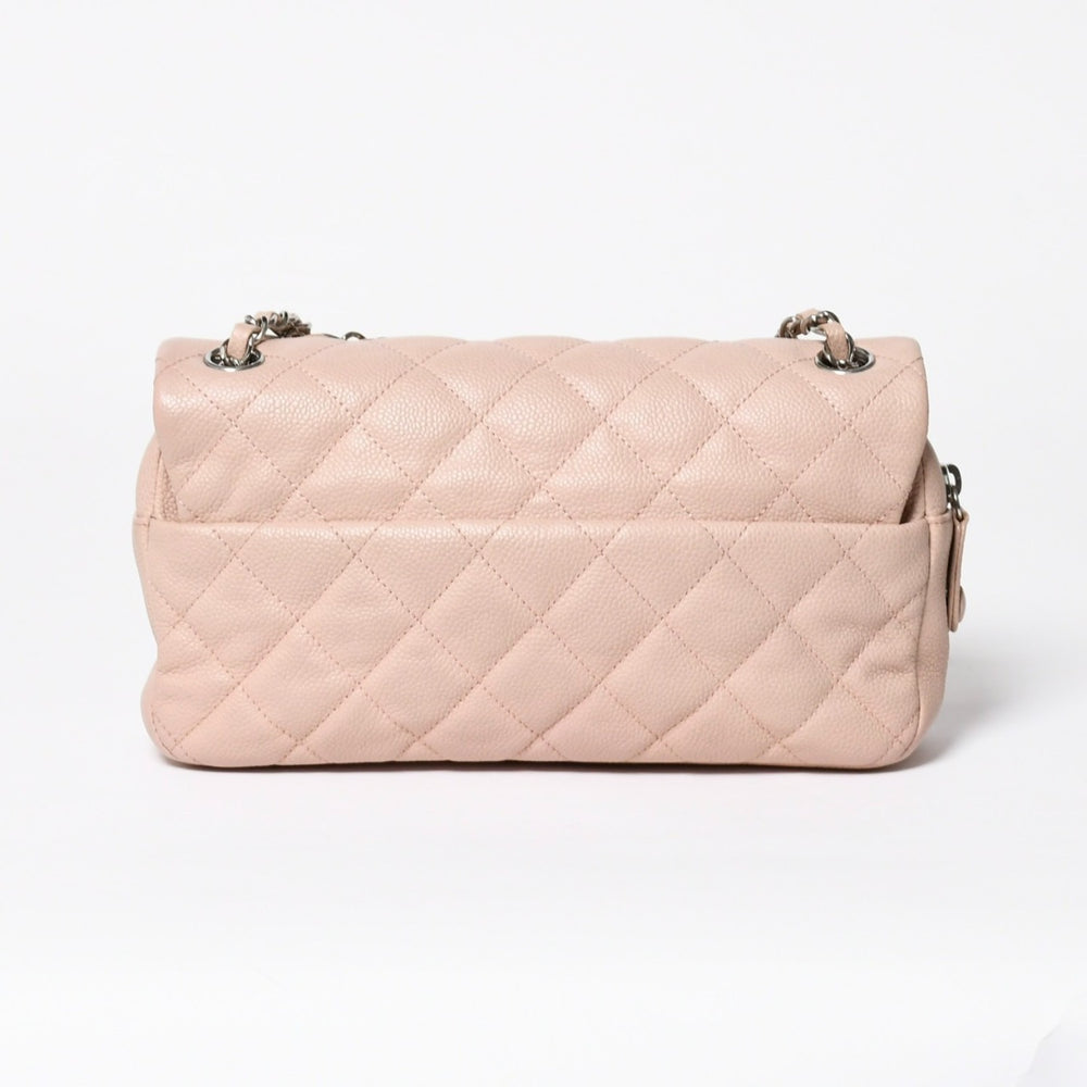 極美品 CHANEL シャネル マトラッセ25 チェーンショルダーバッグ キャビアスキン ピンク 20番台 シルバー金具 中古 4a009344