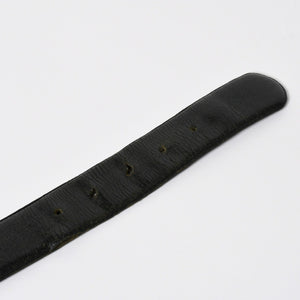 CHROME HEARTS クロムハーツ BLT SCRLREC レクタングル スクロール レザーベルト サイズ32 ブラック シルバー925 美品 中古 4a009285