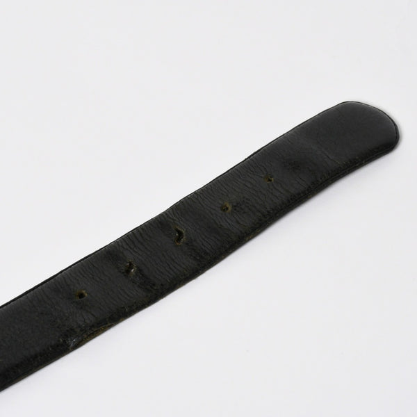 CHROME HEARTS クロムハーツ BLT SCRLREC レクタングル スクロール レザーベルト サイズ32 ブラック シルバー925 美品 中古 4a009285