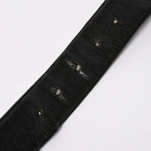 CHROME HEARTS クロムハーツ BLT SCRLREC レクタングル スクロール レザーベルト サイズ32 ブラック シルバー925 美品 中古 4a009285