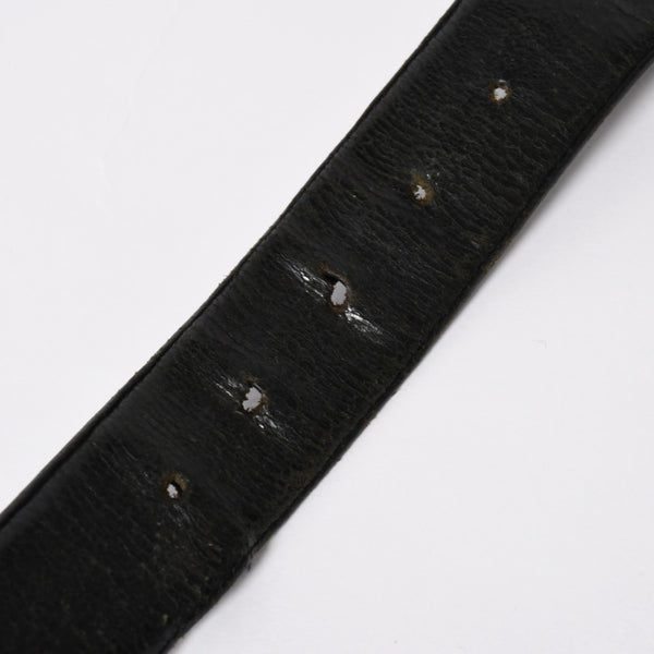CHROME HEARTS クロムハーツ BLT SCRLREC レクタングル スクロール レザーベルト サイズ32 ブラック シルバー925 美品 中古 4a009285