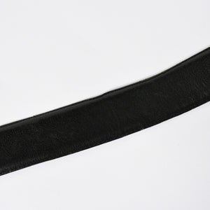 CHROME HEARTS クロムハーツ BLT SCRLREC レクタングル スクロール レザーベルト サイズ32 ブラック シルバー925 美品 中古 4a009285