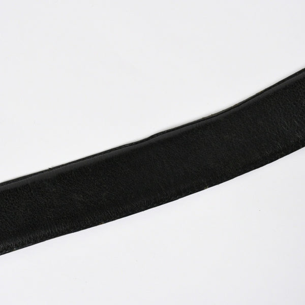 CHROME HEARTS クロムハーツ BLT SCRLREC レクタングル スクロール レザーベルト サイズ32 ブラック シルバー925 美品 中古 4a009285