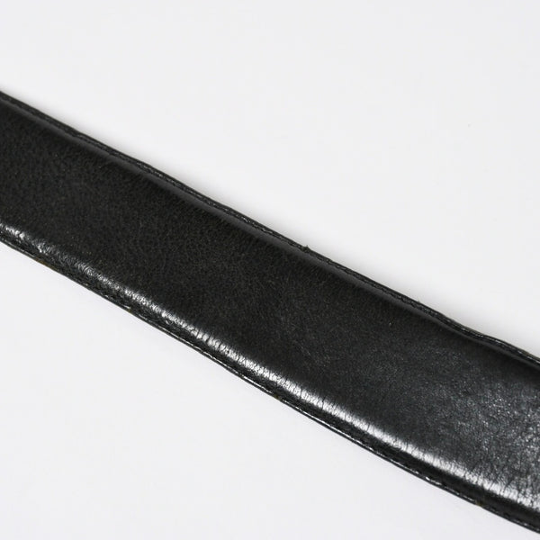 CHROME HEARTS クロムハーツ BLT SCRLREC レクタングル スクロール レザーベルト サイズ32 ブラック シルバー925 美品 中古 4a009285