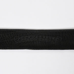 CHROME HEARTS クロムハーツ BLT SCRLREC レクタングル スクロール レザーベルト サイズ32 ブラック シルバー925 美品 中古 4a009285