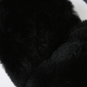 Like new CHANEL CC earmuffs here mark tweed lapinfur navy gold multicolor used 4a008769