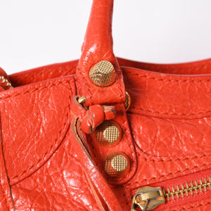 BALENCIAGA バレンシアガ LE CITY MINI ミニ シティ ハンドバッグ ショルダーバッグ 2WAYバッグ 309544 オレンジ ゴールド金具 美品中古 4a009346