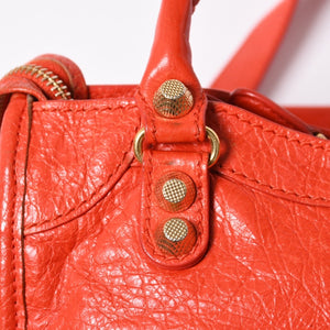 BALENCIAGA バレンシアガ LE CITY MINI ミニ シティ ハンドバッグ ショルダーバッグ 2WAYバッグ 309544 オレンジ ゴールド金具 美品中古 4a009346