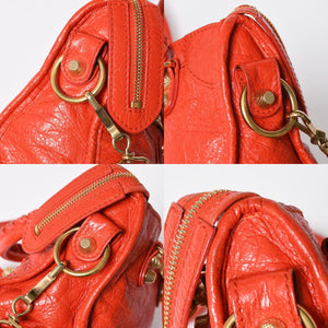 BALENCIAGA バレンシアガ LE CITY MINI ミニ シティ ハンドバッグ ショルダーバッグ 2WAYバッグ 309544 オレンジ ゴールド金具 美品中古 4a009346