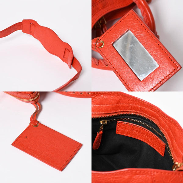 BALENCIAGA バレンシアガ LE CITY MINI ミニ シティ ハンドバッグ ショルダーバッグ 2WAYバッグ 309544 オレンジ ゴールド金具 美品中古 4a009346