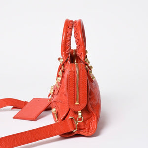 BALENCIAGA バレンシアガ LE CITY MINI ミニ シティ ハンドバッグ ショルダーバッグ 2WAYバッグ 309544 オレンジ ゴールド金具 美品中古 4a009346