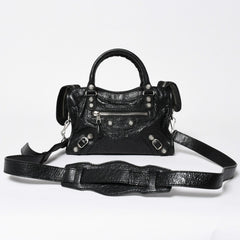極美品 BALENCIAGA バレンシアガ CLASSIC MINI CITY 519938 ミニシティ 2WAY ハンドバッグ ブラック 中古 4a009345